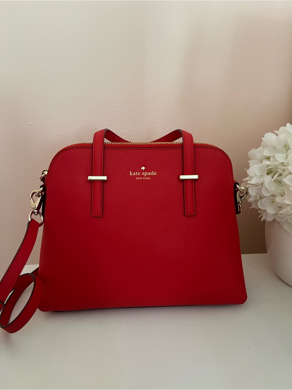 Kate Spade Red Top Handle Crossbody Satchel